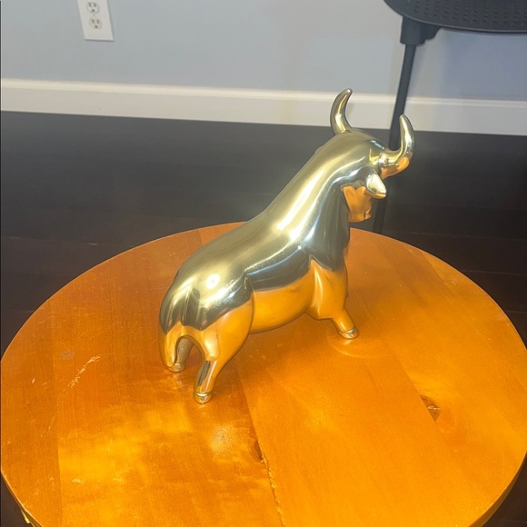 Pascal The Bull Gold Doorstop-Bookend Pascal Bull Door Stop Gold Bull Figurine - Picture 6 of 7